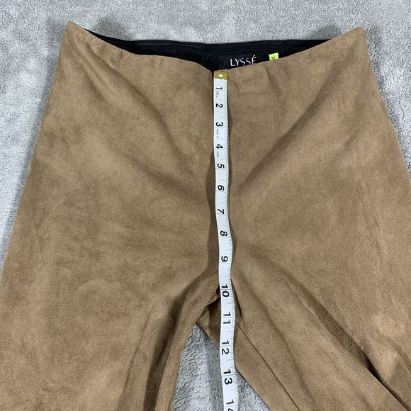 Lysse High Waisted Faux Suede Tan/brown Legging Casual Pants Size Medium - Picture 8 of 11